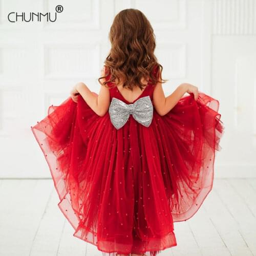 Kids Party Dress Embroidery Gold Flower Girl Dresses for Weddings Beading Princess Ball Gown Teenagers Children Clothing