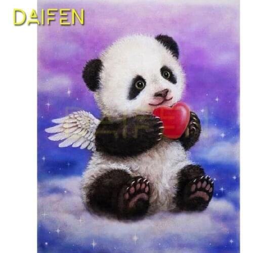 DIY3D Diamond mosaic Cloud Full Round Diamond embroidery Cross stitch Love heart wings Full Square Diamond painting Panda animal