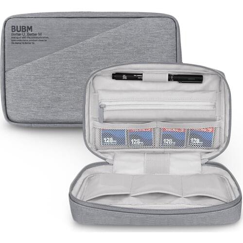 Travel Cable Bag, Ultra-compact Electronics Gadget Organiser Case for Data Cables, Chargers, Plugs, Memory Cards, CF Cards