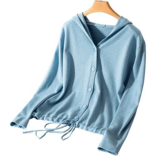 Flower Moon Women's Cardigans With A Hood