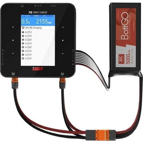 ISDT P30 1000WX2 30AX2 High Power Dual Channel Snychronous Bluetooth BattGo Battery Balance Charger Discharger for 1-8S Lipo Bat
