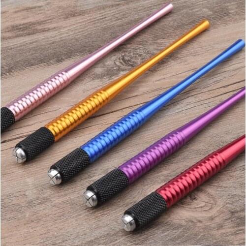 Round Flex Needle Lock-Pin Device Manual Permanent Makeup Embroidered Eyebrow Tattoo Pen Tebori Microblading Pen