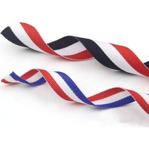 Wholesale 30yards Size 1.5cm High Quality Three-color Terylene Stripe Ribbon Webbing Sewing Accessories For Garment/Bags DIY