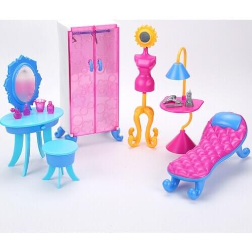 Pretty Dollhouse Furniture Bed Room Wardrobe Play Set for 11.5inch 29cm Dolls