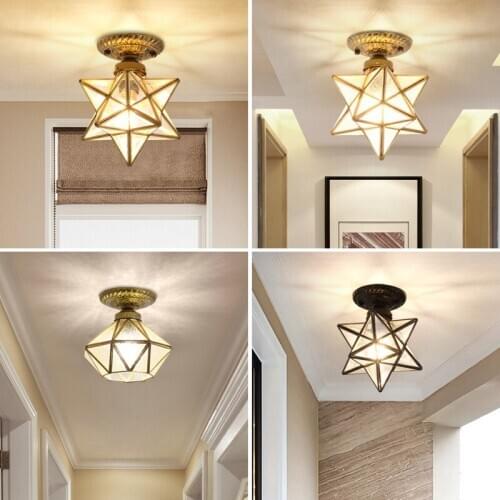 American Style Copper Corridor Ceiling Lamp Net Red Star Personality Creative Yang Desk Lamp Modern Simple Corridor Nordic Lamp