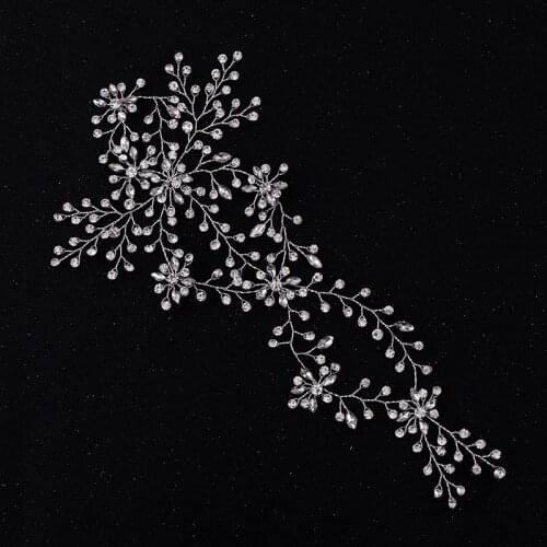 Trendy Bride Headband Silver Color Rhinestone Crystal Headband Wedding Tiara Hair Band Female Headdress Wedding Hair Accessories