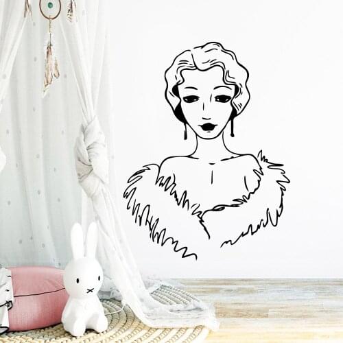 Cartoon Lady Wall Sticker Vinyl Waterproof Wall Art Decal For Kids Room Living Room Home Decor Decoration muursticker