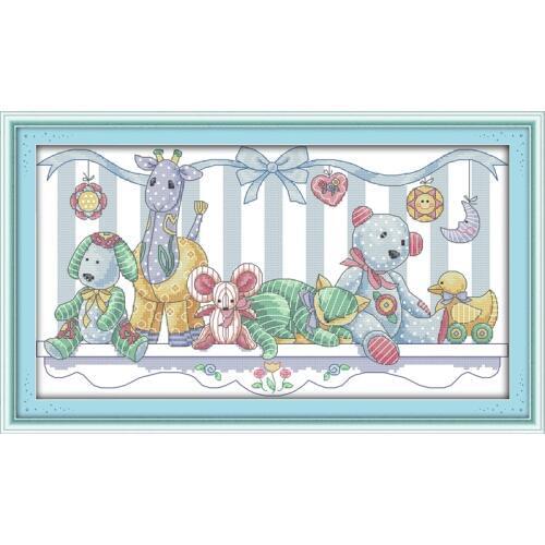 Joysunday Plush toys Stamped Cross stitch kits DMC Needlework Embroidery Cross-Stitch set DIY Handwork Fabric 14CT and 11CT