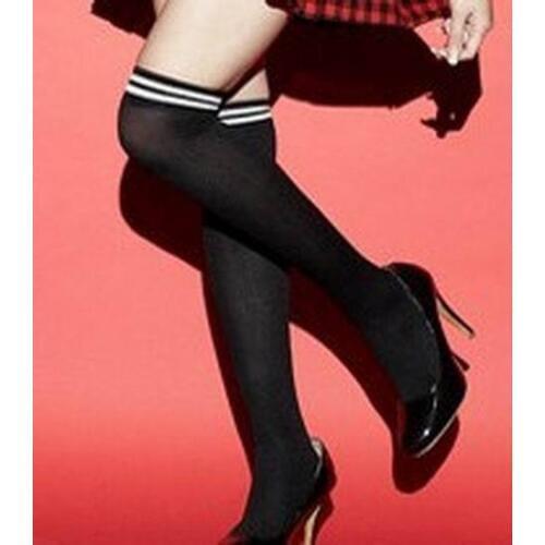 New Hot Mini Women Girls Fashion Over Knee Thigh High Elastic Sexy Stockings Black/White
