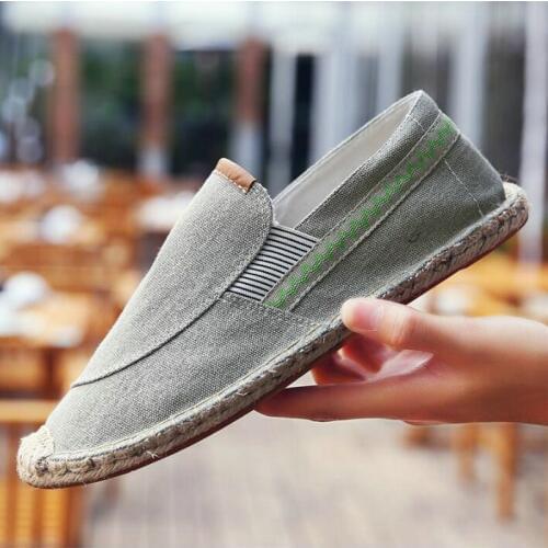 Luxury brand Fisherman casual Linen shoes man canvas shoes Men Flats shoes espadrilles tenis masculino loafers driving LA-24