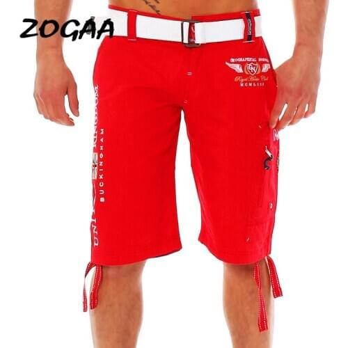 ZOGAA Shorts Men Knee Length Mens Joggers Male Trousers Casual Solid Sweatpants Loose Peosonality Printed Hot Sale New Fashion