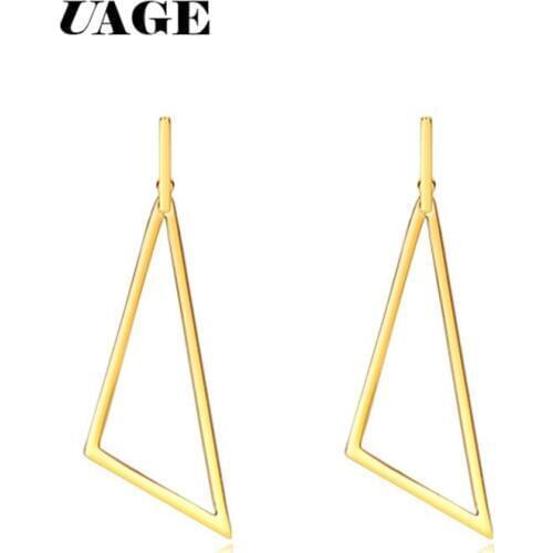 UAGE Trendy 2018 Womens Triangle Hoop Earrings Punk Jewelry Personalized Female Gold Silver Color Geometric Big Earring