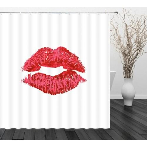 Modern Simplicity Shower Curtain 3D Print Comics High heels Red lips Bath With Hooks Bathroom Home Waterproof Shower Curtains