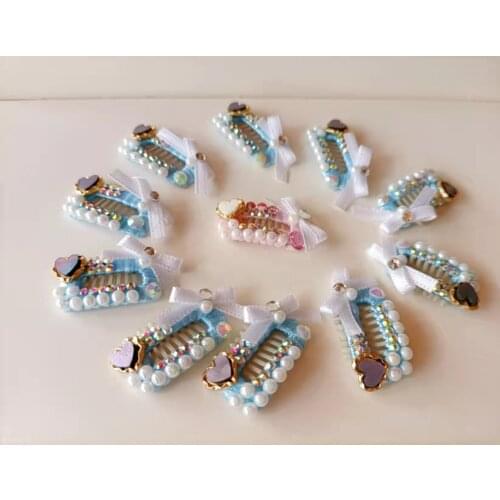 10PCS Pet Comb clip Yorkshire heart of the Ocean Could be Hairpin Handmade Ornaments Headdress flower