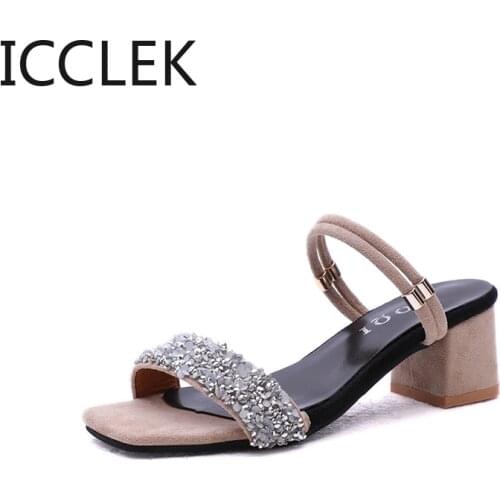 New 2021 Ankle Strap Heels Women Sandals Summer Shoes Women Open Toe Chunky High Heels Party Dress Gladiator Sandals Size 44