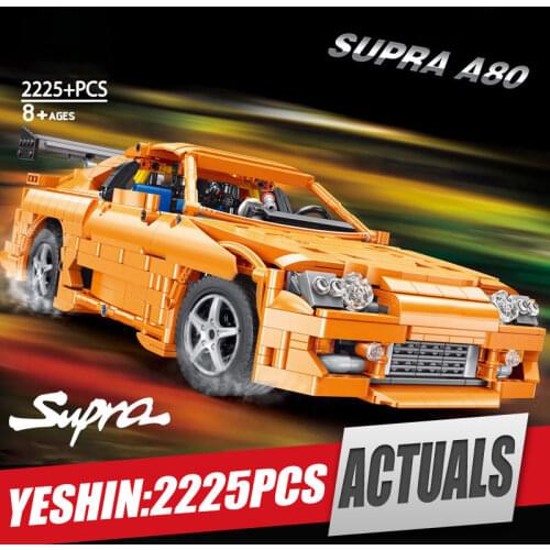 Yeshin QC018 High Tech Car Toys 1:12 Toyota Supra A80 Racing Car Model Champion Cars Building Block Bricks Kids Christmas Gifts