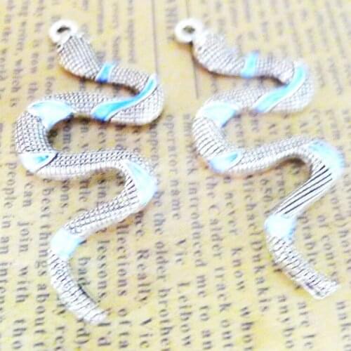 Newest 4Pieces 55*25mm Mixed Alloy Antique Silver Color Snake Oil Drip Charms Necklace Pendant Accessory For DIY Jewelry Making