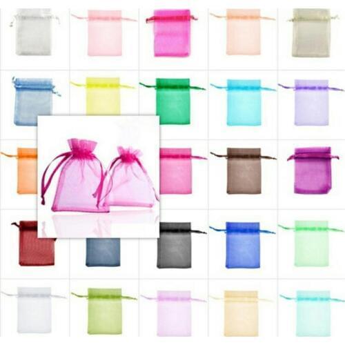 50pcs 7x9 9x12 10x15 13x18cm Organza Gift Bag Jewelry Packaging Bags Wedding Party Decoration Drawable Bags Sachet Pouches 5w