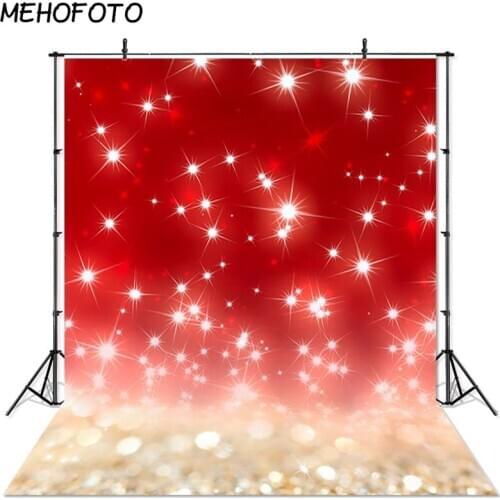 MEHOFOTO Bokeh Backdrop Red Glitter Dots Photography Backdrops for Photobooth Studio Backdrops Newborn Photo Background