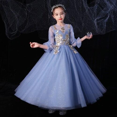 Flower Girls Dresses Wedding Birthday Party Mother Daughter Matching Dress First Communion Fancy Dress for Little Girl 2021