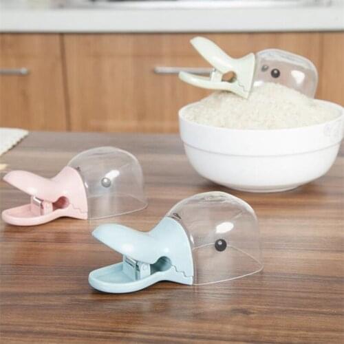 D duck head shape rice spoon tea flour bag sealing clip dried fruit seasoning spoon kitchen plastic water spoon rice shovel
