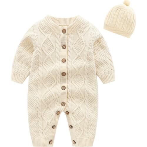 Baby Rompers Knitted Newborn Boy Jumpsuit Outfits Long Sleeve Autumn Kids Clothes Infant Girl Overalls Winter Warm Children Wear