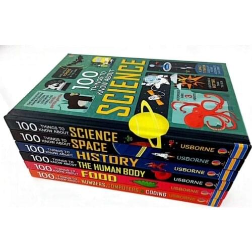 5-12 year 6book/set Children English story book Usborne 100 Things to Know English picture book Children reader early education