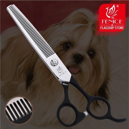 Fenice 6.75 inch Professional Dogs Thinning Scissors Pets Shears Thinning Rate 35% Japan 440C Stainless Steel