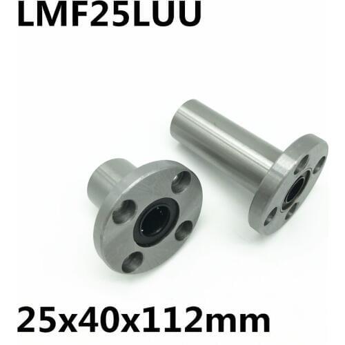 2pcs LMF25LUU LMF25L flange ball bearing Used for 25mm linear guide Free shipping 25x40x112 mm