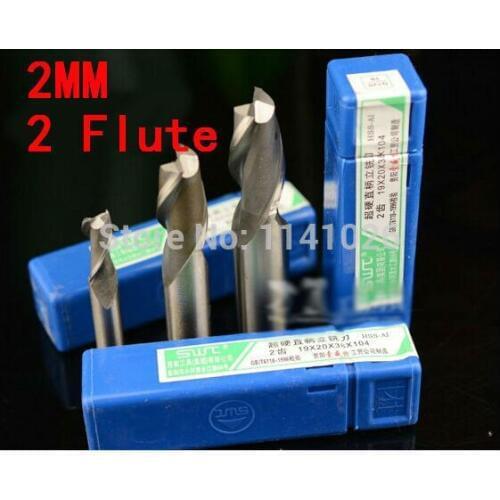 10 pcs/set 2.0MM 2 Flute HSS & Aluminium End Mill Cutter CNC Bit Milling Machinery tools Cutting tools.Lathe Tool