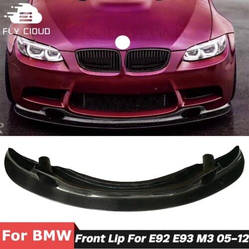 GT4 Style Carbon Fiber Material Front Bumper Lip Spoiler Shovel For BMW 3 Series E92 M3 Car Body Kit 2005-2012