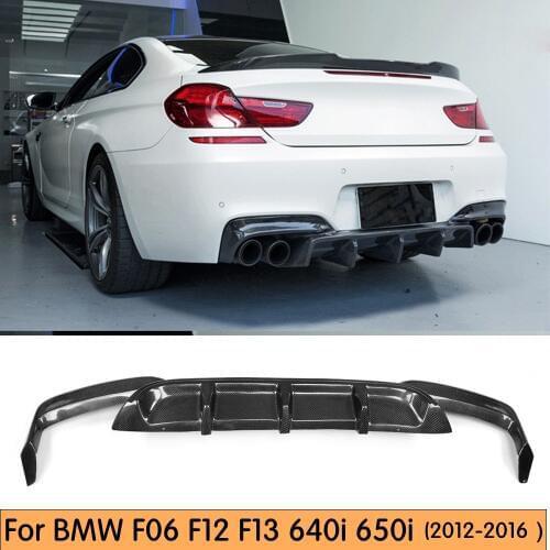 F12 Diffuser Lip Carbon fiber For BMW F06 F12 F13 M-Sport Rear Bumper Diffuser Lip 640i 640i xDrive 650i 2012-2016