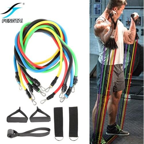 Latex Resistance Band Train Home Exercise Strong Health Body Yoga Tube Pull Rope Rubber Expander Elastic Line 11pcs/set