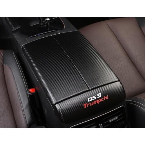 Lsrtw2017 Car Center Armrest Cover Storage Box Trims for Trumpchi Gac Gs5 2019 2020 2021 Interior Accessories Protector