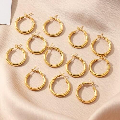 TRENDY Geometric Metal Earrings Womens Golden C Shape Popular Circle Earrings To 6 Alloy Earrings Jewelry for Girls