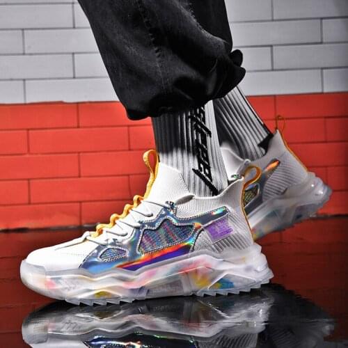 Men Sneakers Trendy Transparent Sole All-match Casual Shoes Off White Shoes Shoes for Men Sneakers