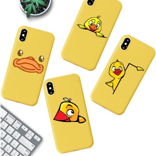 Jamular Cute Cartoon Yellow Duck Silicone Soft Shell Phone Case for IPhone 11 Pro XS Max X XR 7 8 6 6S Plus Kawaii Phone Cover