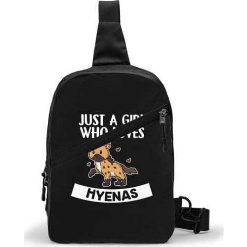 Hyena Chest Bag foldable Crossbody Sling Bag Cute Polyester Streetwear Pouch Bag