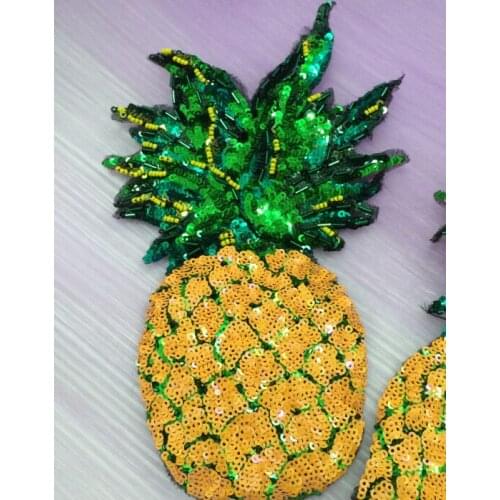 Pineapple / Ananas Sequined Patches Big Badge Cartoon Motif Applique Women Children Clothes Clothing