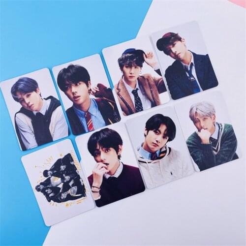 8Pcs/Set New Kpop Bangtan Boys New Album Back Small Concert Card Postcard Photo Card Lomo Card Collection Photocard 7*10CM