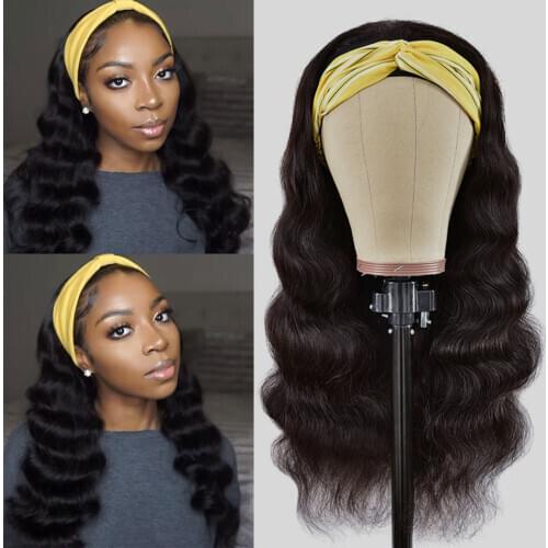 Laritaiya Headband Wigs 100% Human Hair Body Wave For Black Women 2020 Winter Brazilian Virgin Hair Natural Body Flip Hair Wig