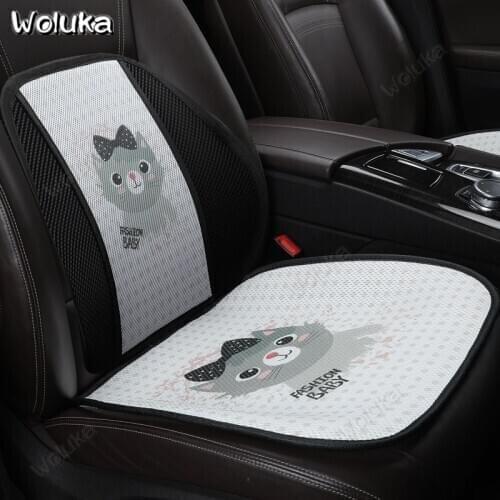 Car Auto Seat Support Pillow Back with Seat Cushion Cartoon Lumbar Support Backs Waist Pads Breathable Seat Supports CD50 Q01