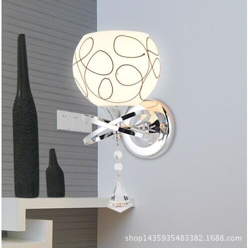 Postmodern crystal wall lamp gold wall sconce lights AC110V 220V fashion luxury lustre living room bedroom light fixtures