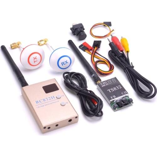 FPV 5.8G 600mW 48CH Wireless AV Transmitter Receiver TS832 + RC832 RC832H Tx Rx Set / 1000TVL 2.8mm FPV Camera for RC Drones