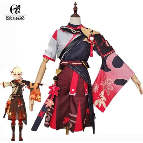 ROLECOS Game Genshin Impact Kiryu Kazuha Cosplay Costume Halloween Cosplay for Men Outfits Full Set
