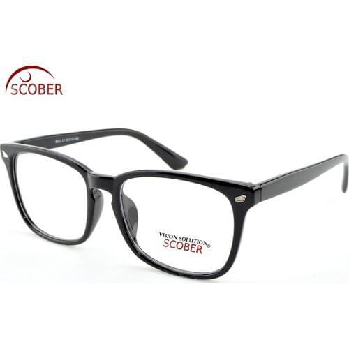 SCOBER= Large Eyeglasses Square Black Retro Trend Reading Glasses Men Women Fashion Frame Spectacles +0.75 +1 +1.25 +1.5 to +4