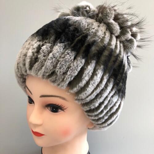 Women fur hat for winter natural rex rabbit fox fur cap russian female fur headgear 2019 brand new fashion warm beanies cap