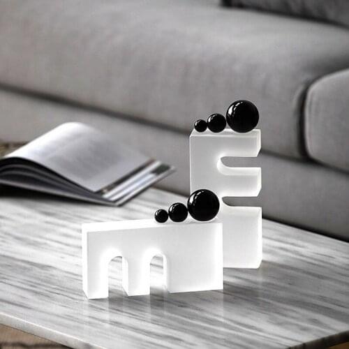 Modern Geometric Abstract Office Desk Living Room Home Crystal Arches Soft Ornaments Furnishings New House Layout Decor Gifts