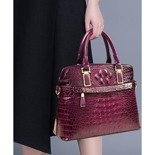 New Fashion Cowhide Leather Women Handbag Crocodile Pattern Shell Bag Female Shoulder Messenger Bag Ladies Portable Tote Bags