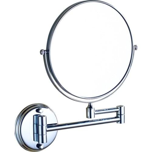 Bathroom vanity mirror Wall-mounted double-sided magnifying and folding telescopic beauty mirror Bathroom wall-mounted mirror